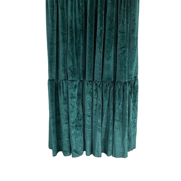 Baltic Born Clara Smocked Velvet Maxi Dress Green NWT - Picture 8 of 16